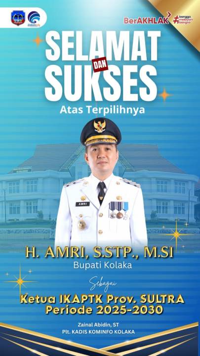 Selamat serta sukses Bapak H. Amri, S.STP., M.Si, sebagai Ketua IKAPTK Prov. Sultra periode 2025-2030 ????????✨