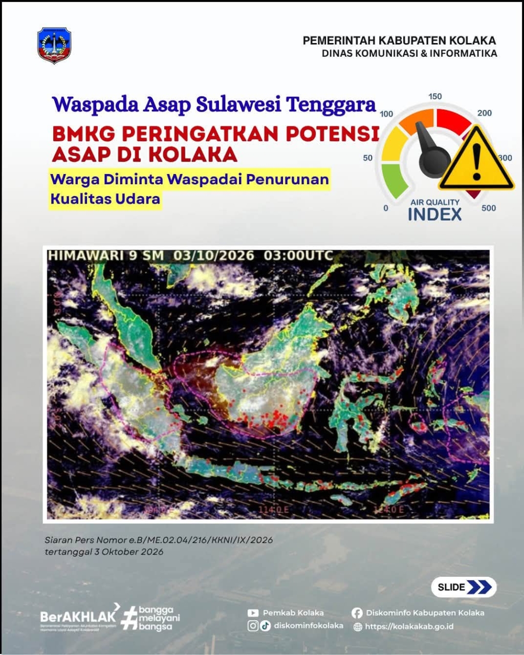 BMKG Peringatkan Potensi Asap di Kolaka, Warga Diminta Waspadai Penurunan Kualitas Udara