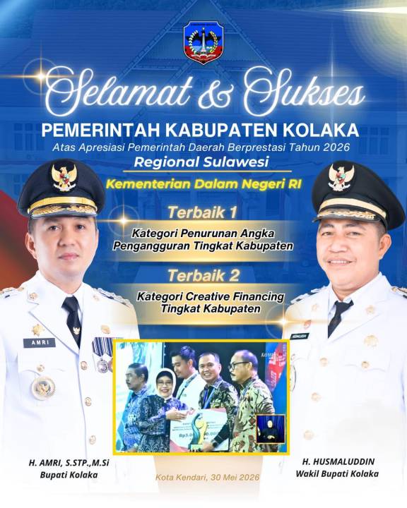 Selamat dan sukses untuk Pemerintah Kabupaten Kolaka atas raihan penghargaan Pemerintah Daerah Berprestasi Tahun 2026 Regional Sulawesi dari Kemendagri RI ????????????