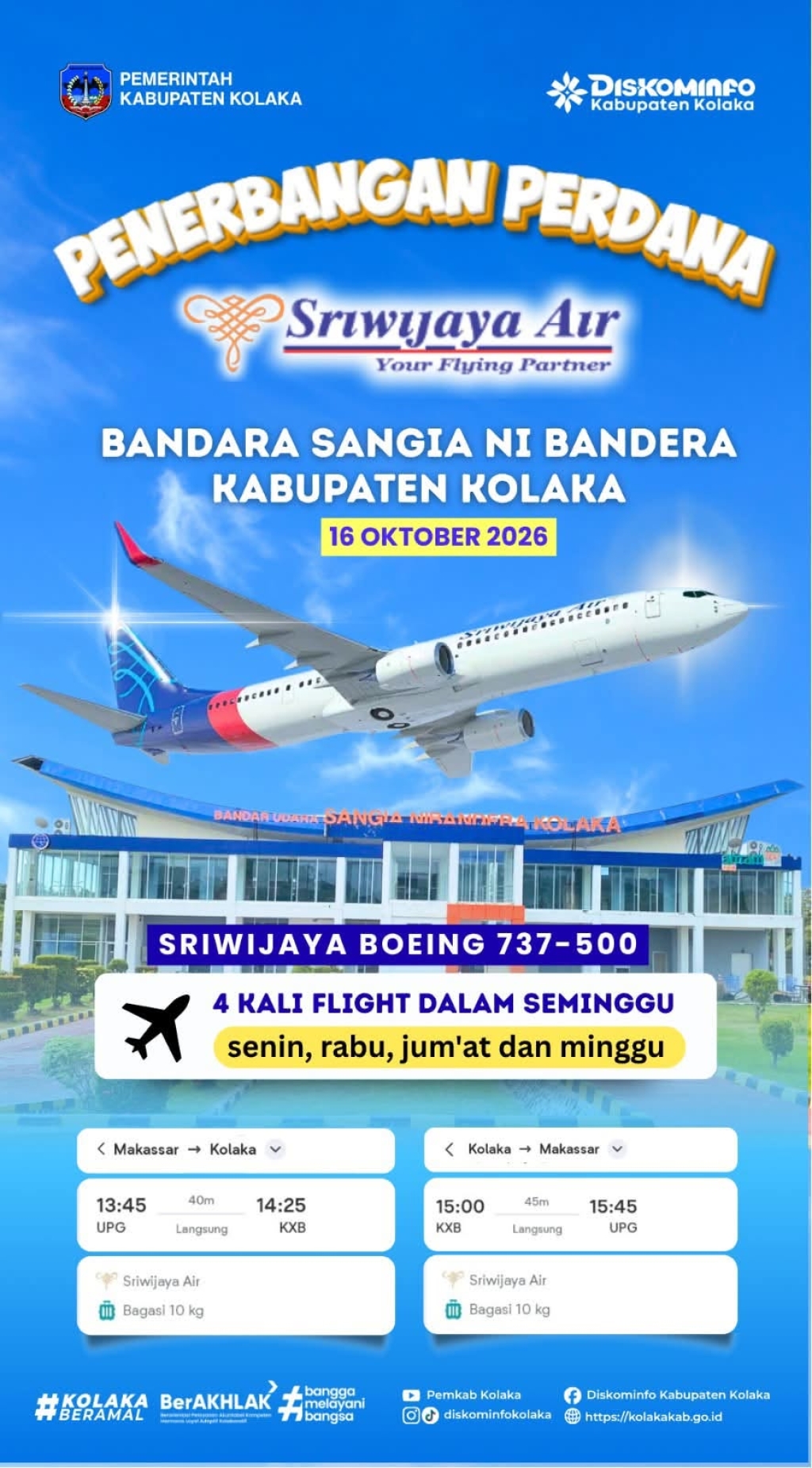 PENERBANGAN PERDANA SRIWIJAYA AIR DI KOLAKA