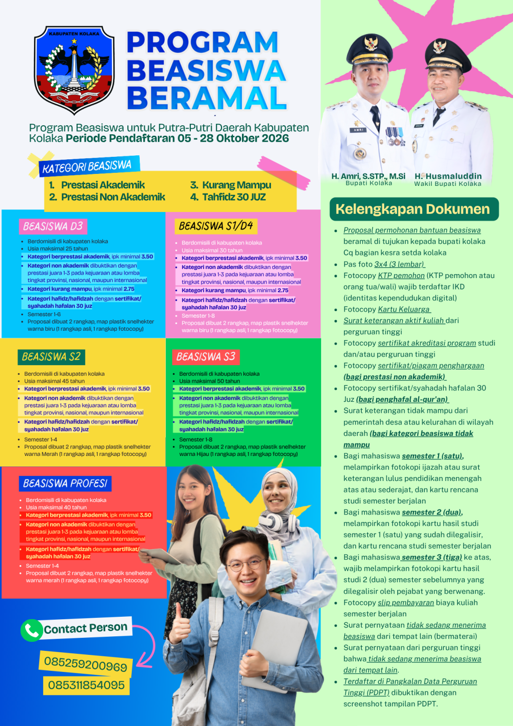 Pemkab Kolaka Kembali Gulirkan Program Beasiswa BERAMAL, Cek Syarat dan Jadwal Pendaftarannya!